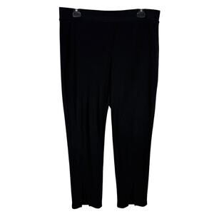 Vince Camuto Pants Women Medium Black Stretch Mid-Rise Elastic‎ Waist Ankle Slit